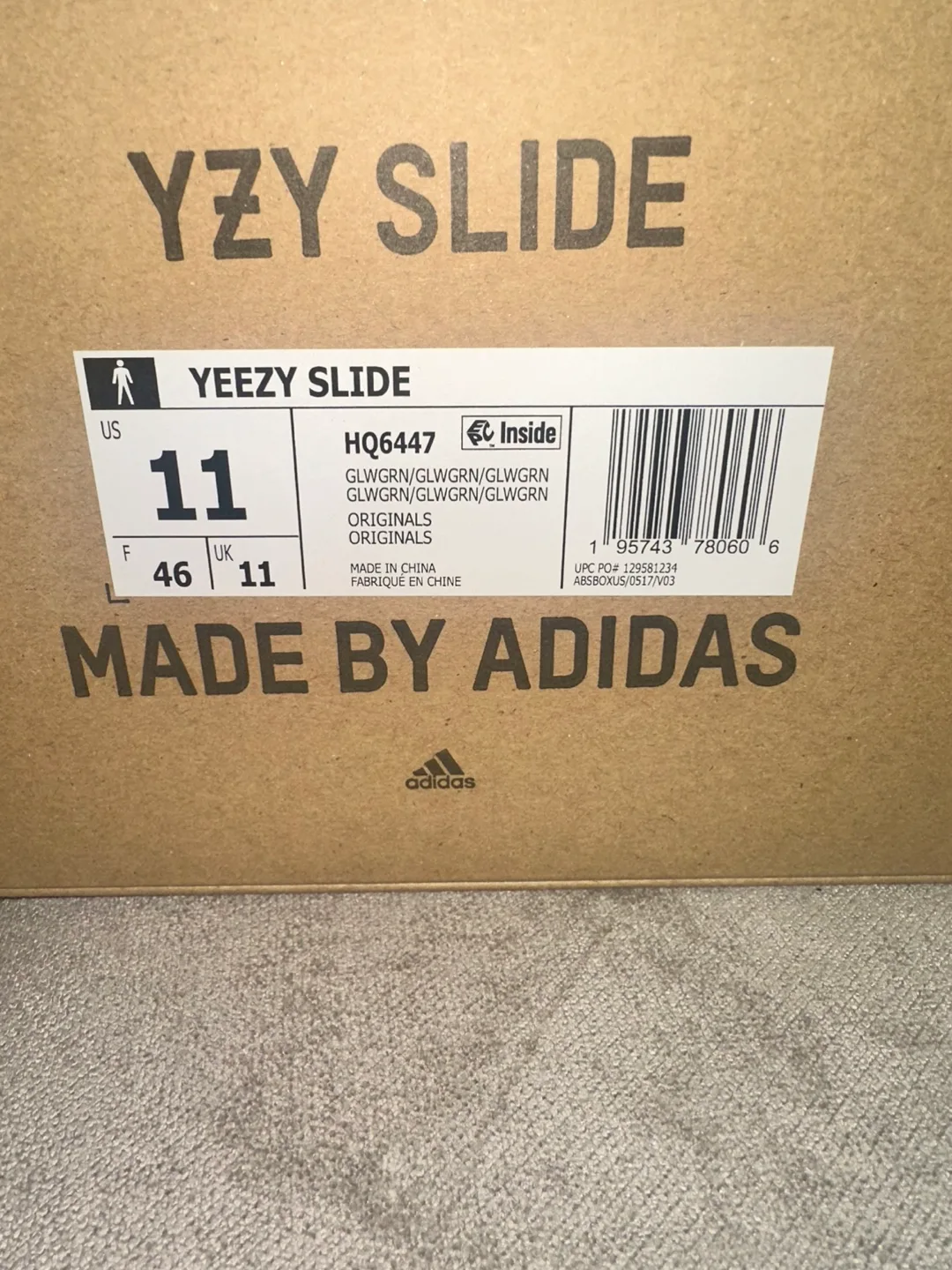 Adidas Yeezy Slide GLOWGRN Size 11 image indicator(2)