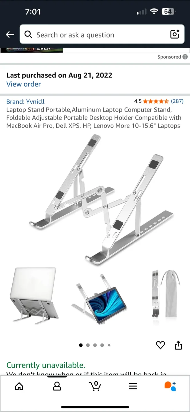 Yvnicll Laptop Stand - Portable & Foldable thumbnail