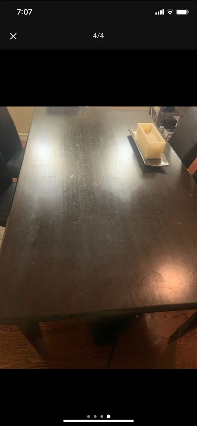 Dark Wood Dining Table with Chairs image indicator(2)