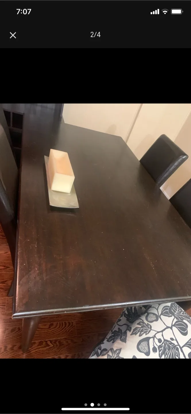 Dark Wood Dining Table with Chairs image indicator(3)