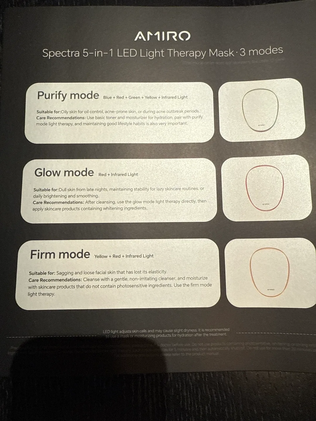 Amiro Spectra 5-in-1 LED Light Therapy Mask image indicator(3)