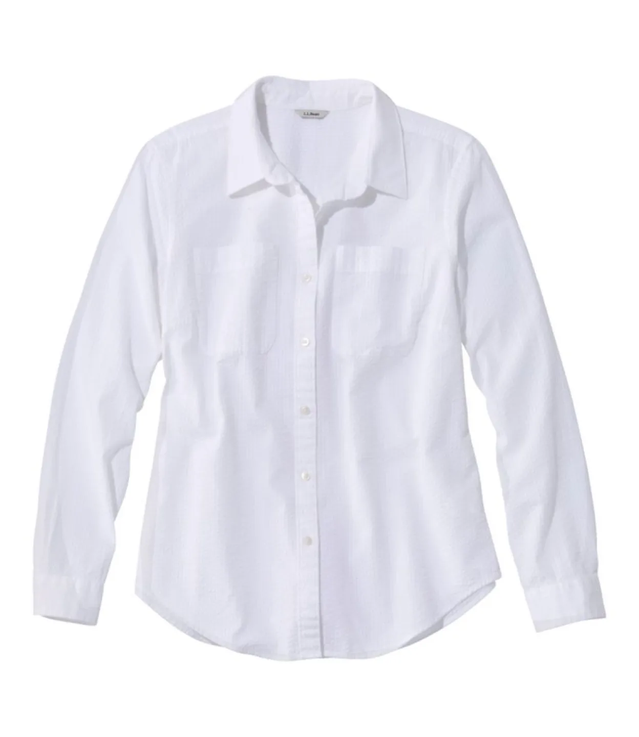 L.L. BEAN Vacationland Seersucker White Button Down thumbnail