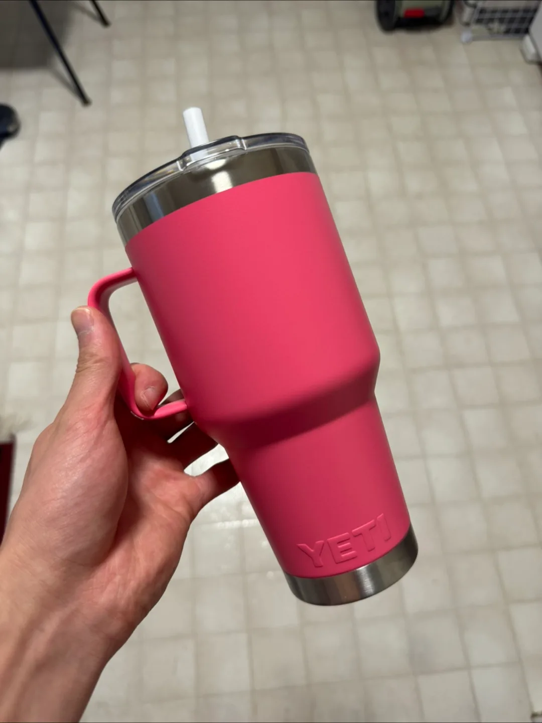 Yeti Pink Rambler 35oz Mug with Straw Lid thumbnail
