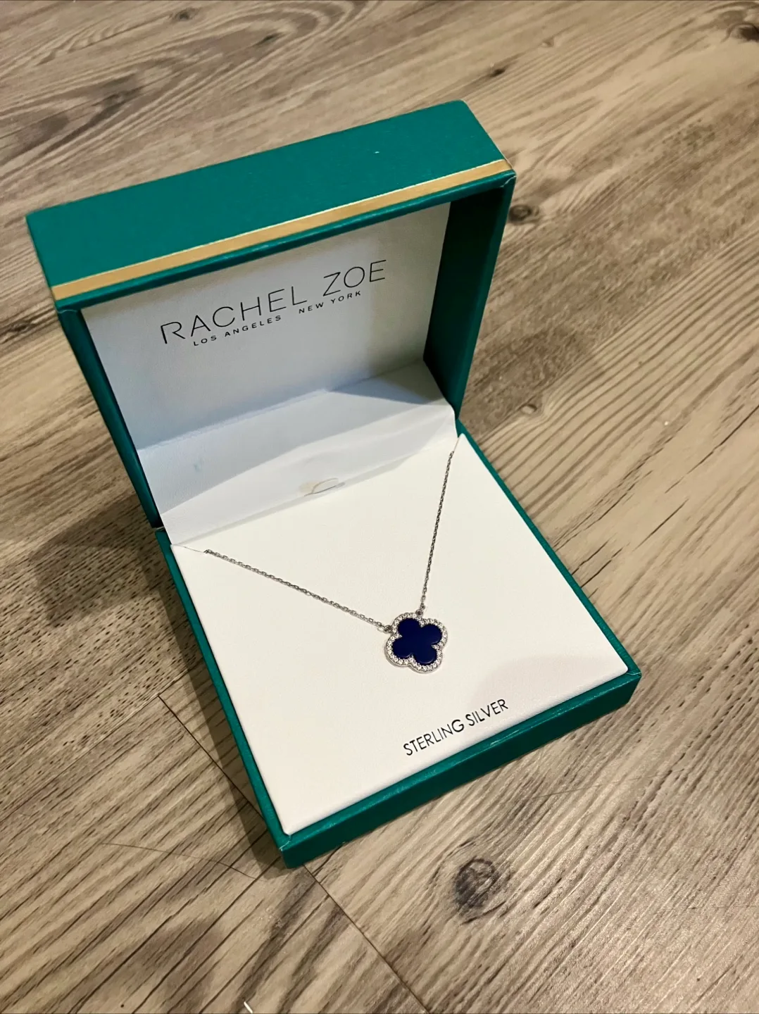 Rachel Zoe Blue Clover Sterling Silver Necklace 🇨🇦 image indicator(3)