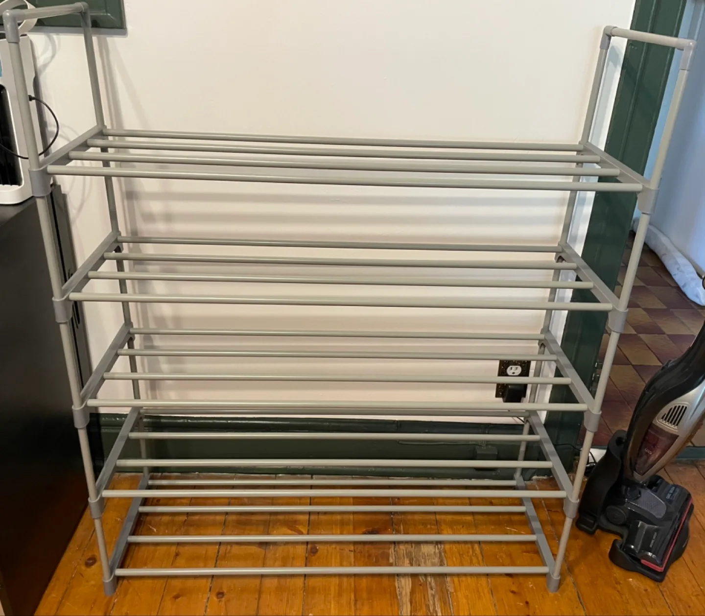 Grey 4-Tier Shoe Rack