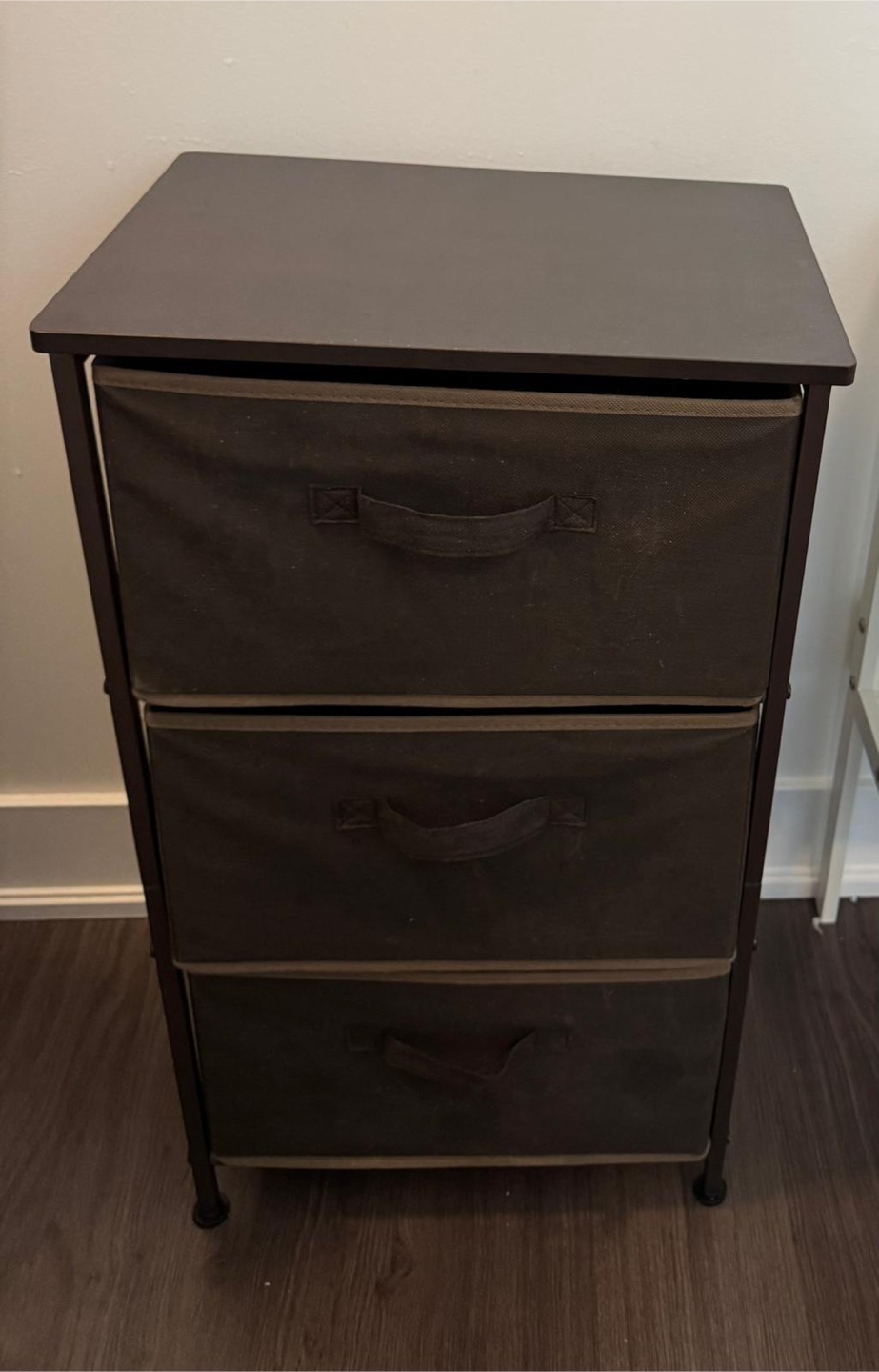 Brown 3-Drawer Storage Tower