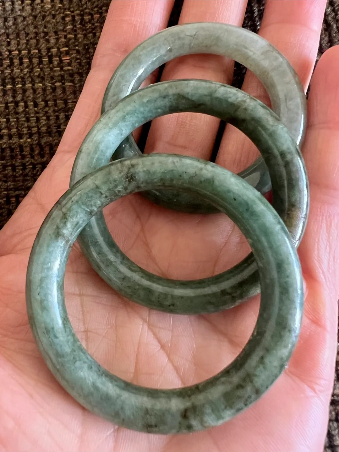 Antique Jade Bangle Bracelet image indicator(8)