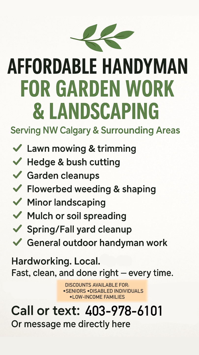 Affordable Handyman for Garden Work & Landscaping