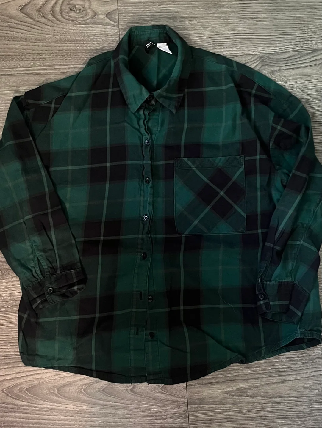 Green Plaid button up thumbnail