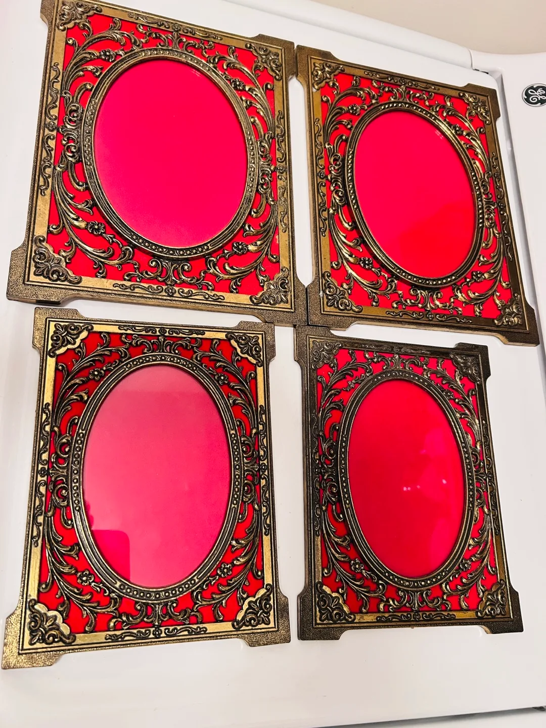FOUR (4) heavy brass vintage Picture Frames thumbnail