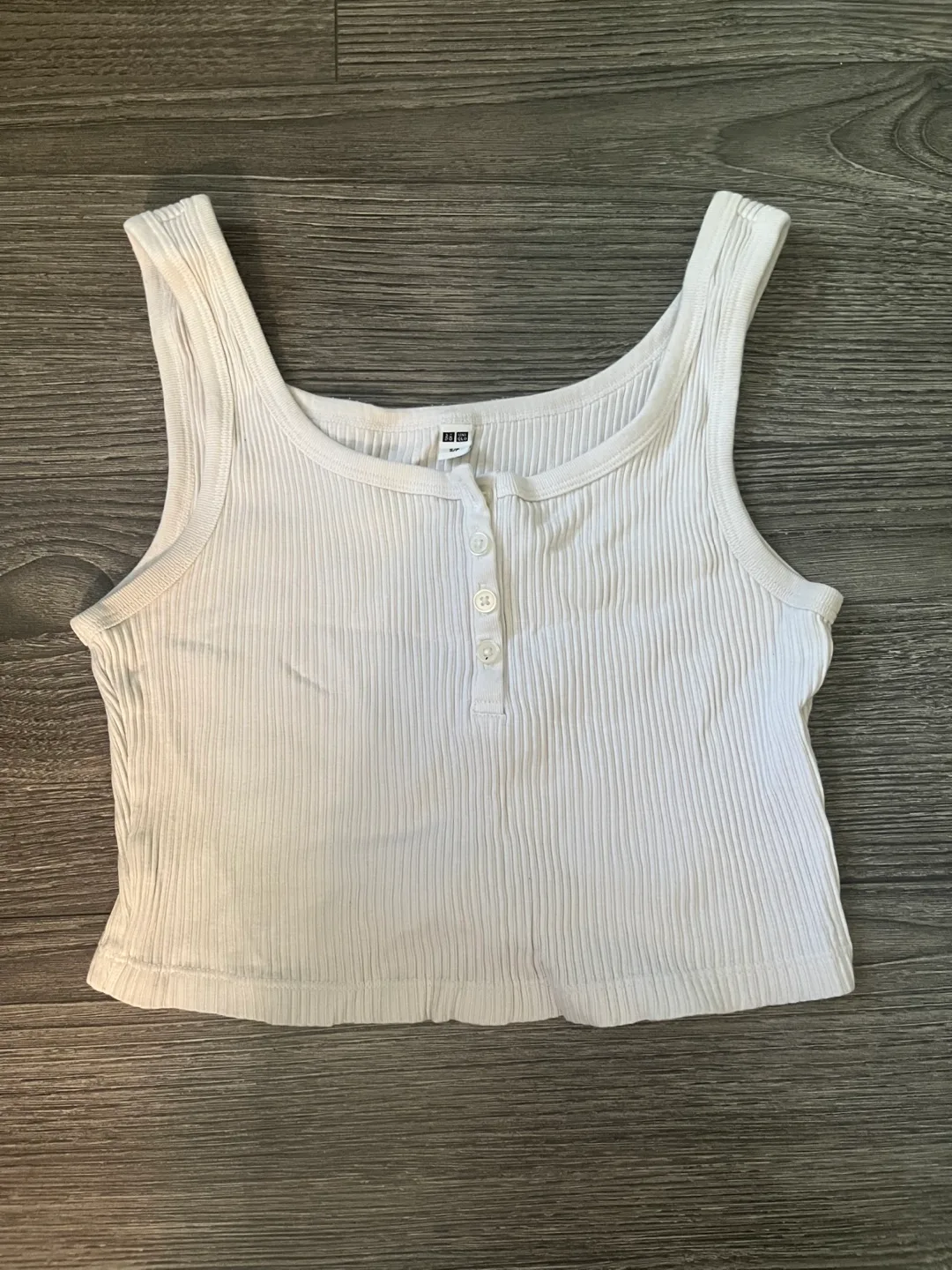 White Ribbed Tank Top thumbnail