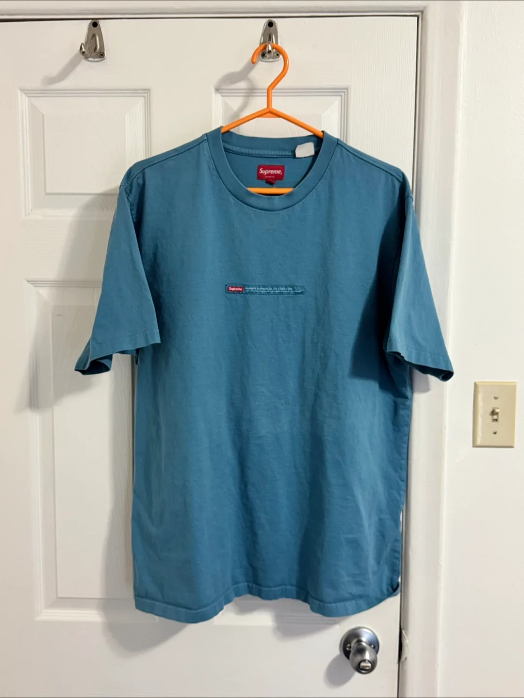 Supreme Property Label Short Sleeve Top ‘Light Slate’ (XL mens) thumbnail