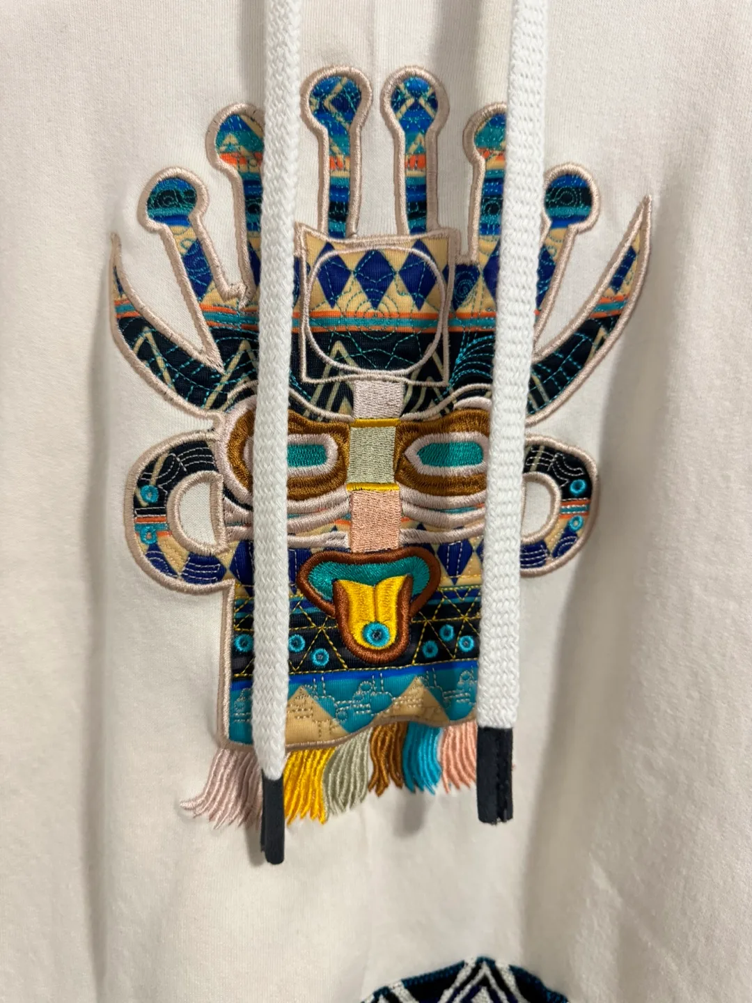 Tribal Pattern Hoodie-Andean- Inspired Pullover (L mens) image indicator(2)