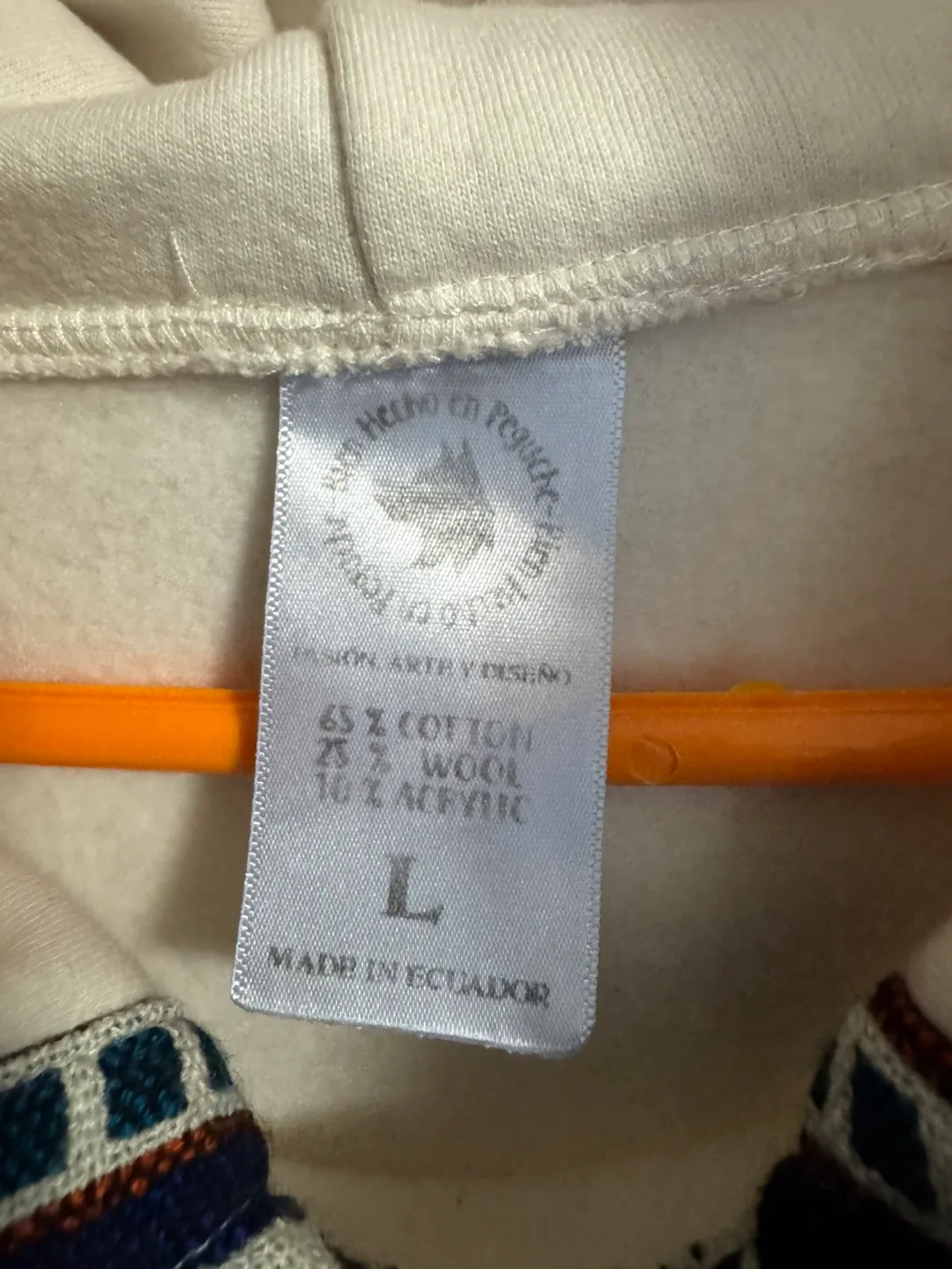 Tribal Pattern Hoodie-Andean- Inspired Pullover (L mens) image indicator(6)