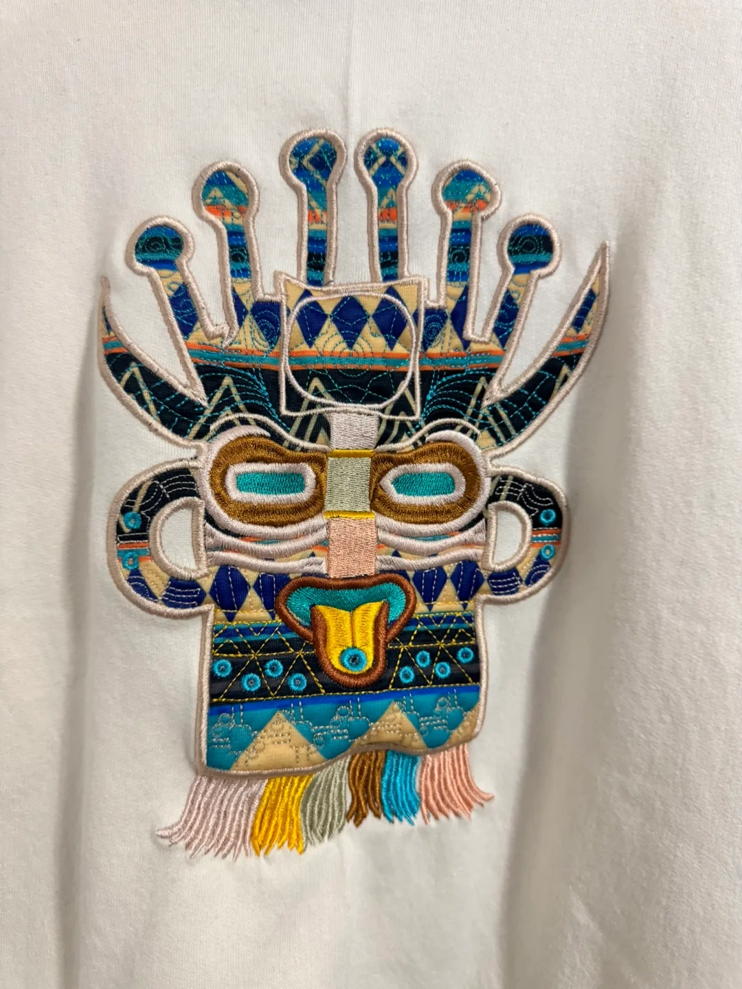 Tribal Pattern Hoodie-Andean- Inspired Pullover (L mens) image indicator(3)