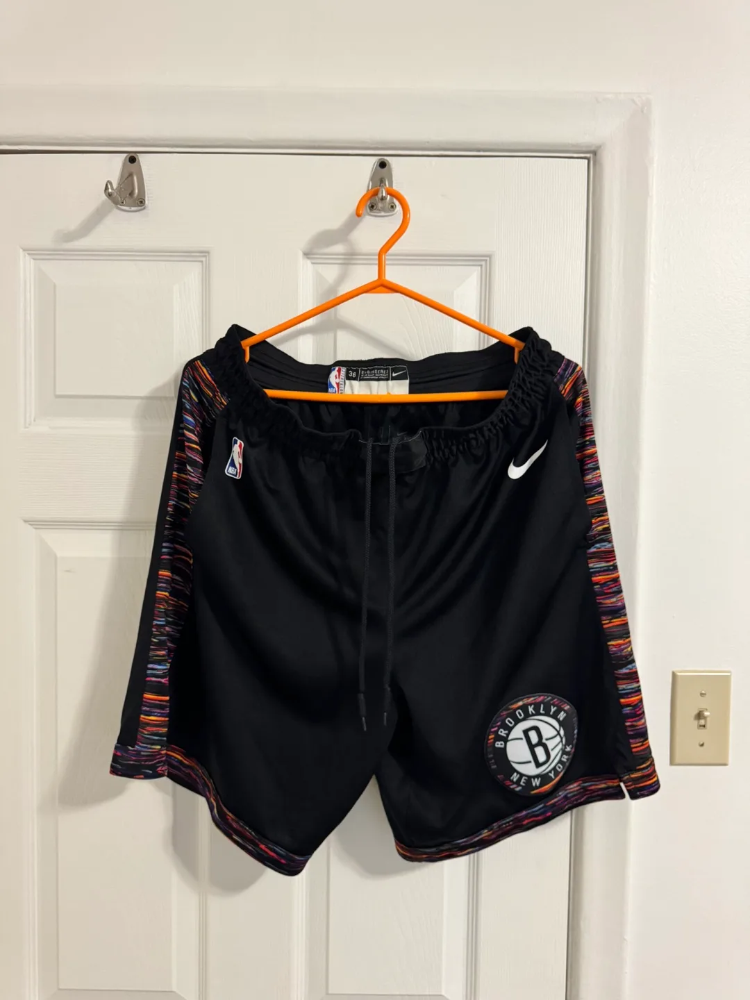 RARE NBA X Nike Brooklyn Nets Basketball Shorts (Large mens) image indicator(7)