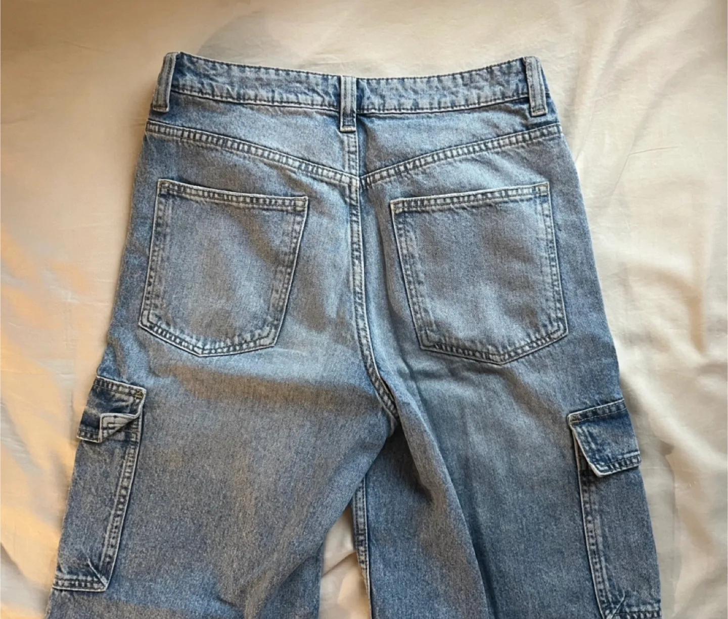 Straight Leg Denim Cargo Jeans image indicator(4)