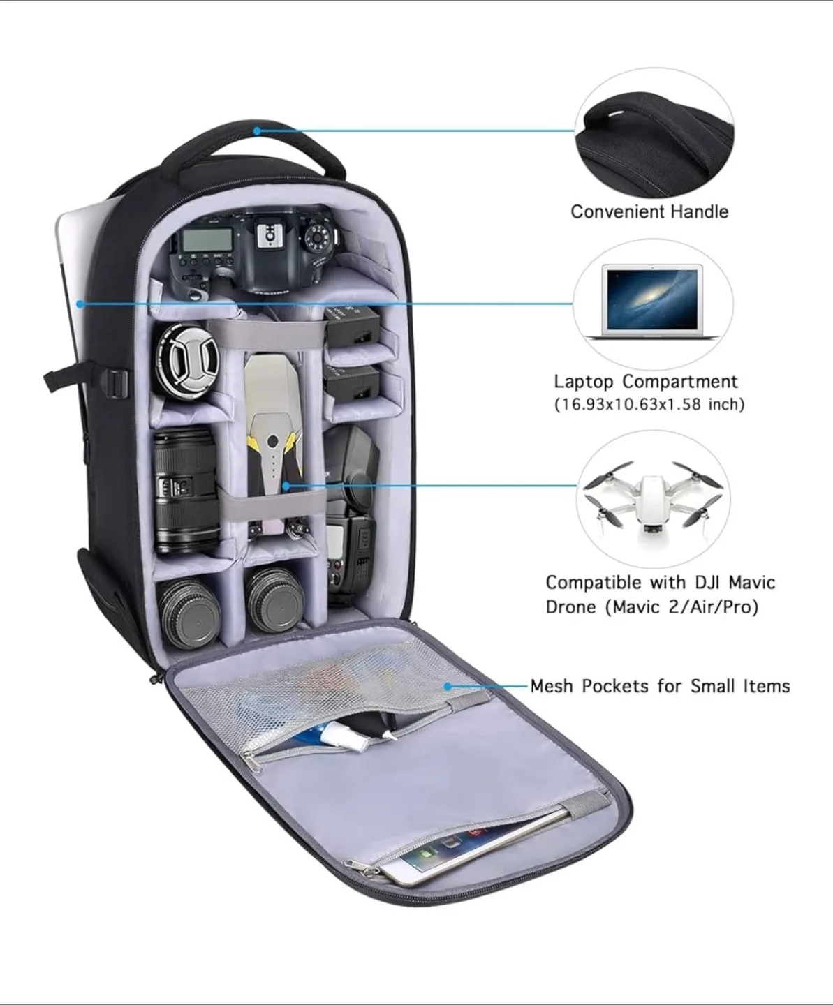 Morro Camera/Drone Backpack - Black image indicator(3)