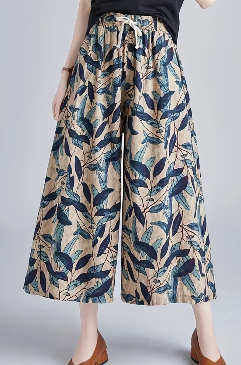 Lightweight Wide Leg Casual Pants-  Size Large image indicator(2)