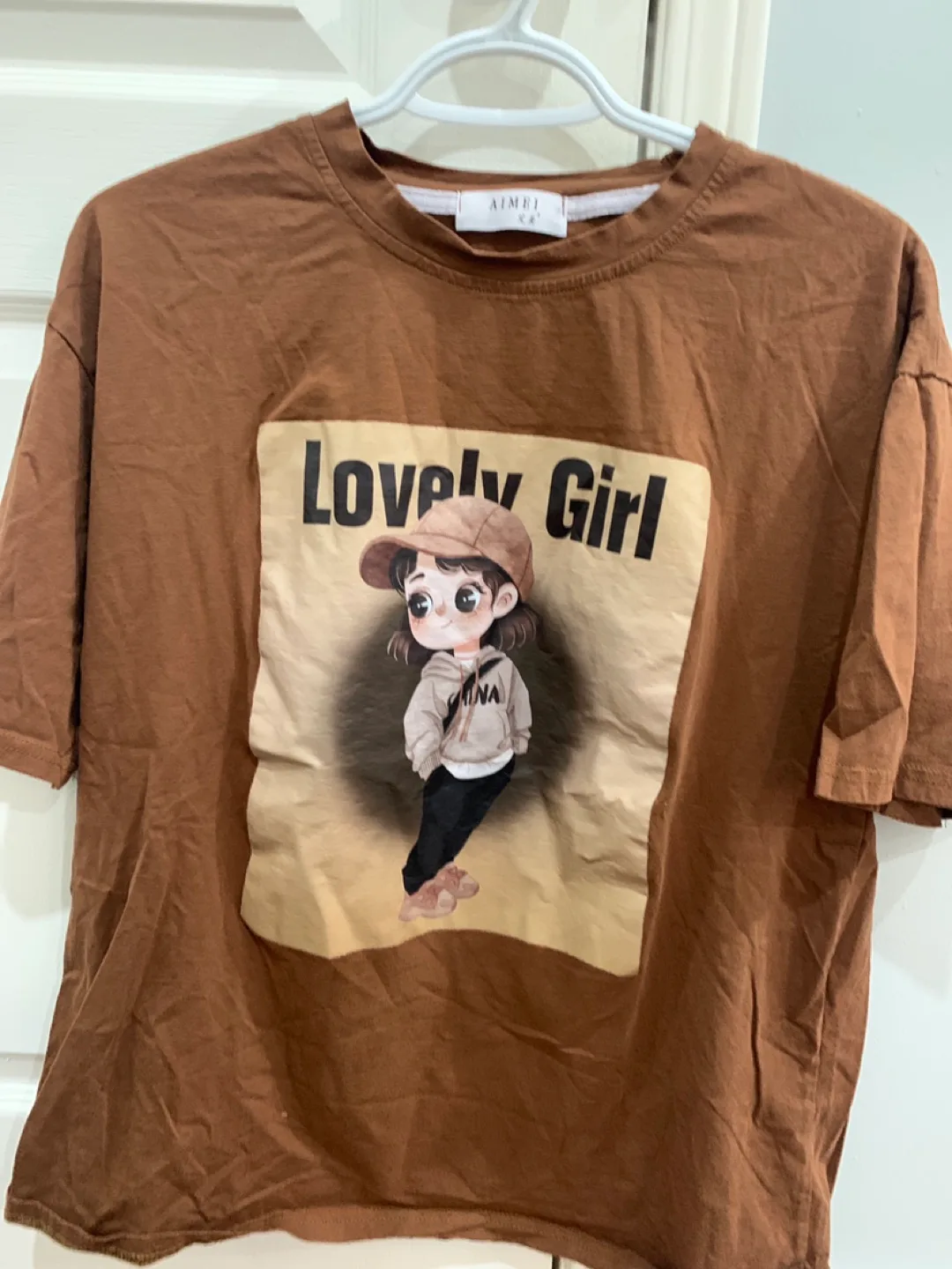 Brown Aimei 'Lovely Girl' Graphic Tee thumbnail