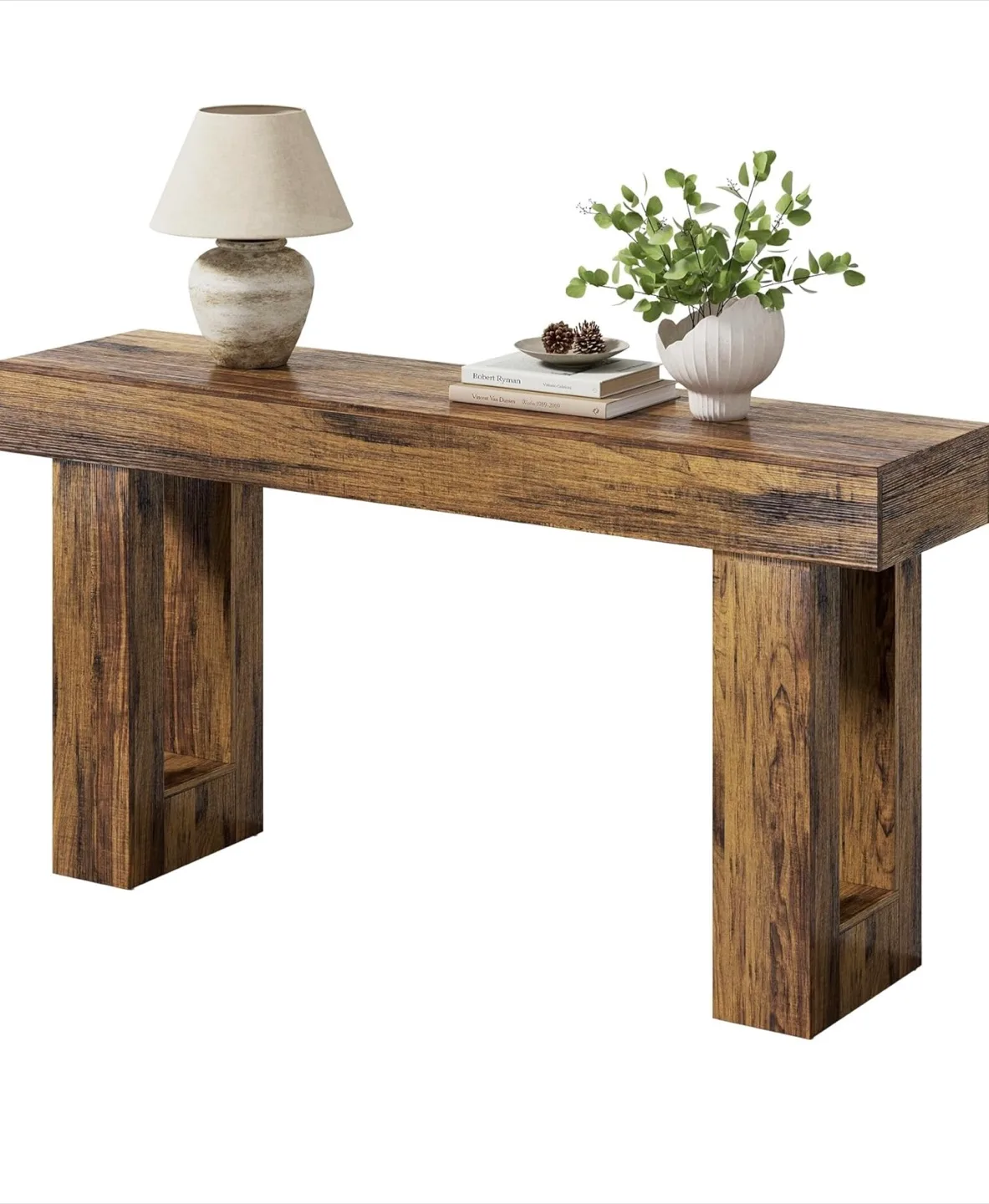 Wood Console Table, Brown thumbnail