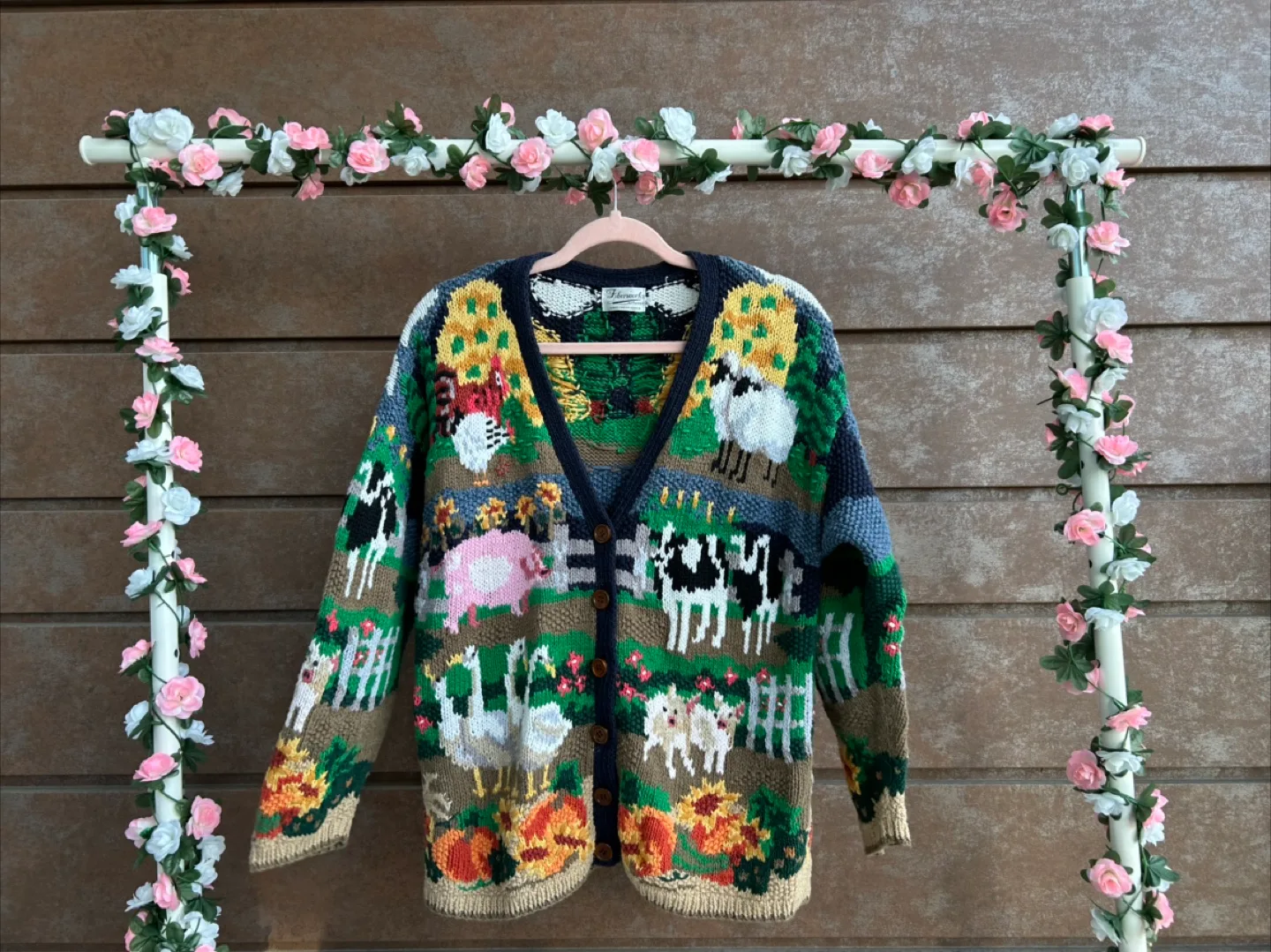 Vintage Farm Animal Knit Cardigan thumbnail