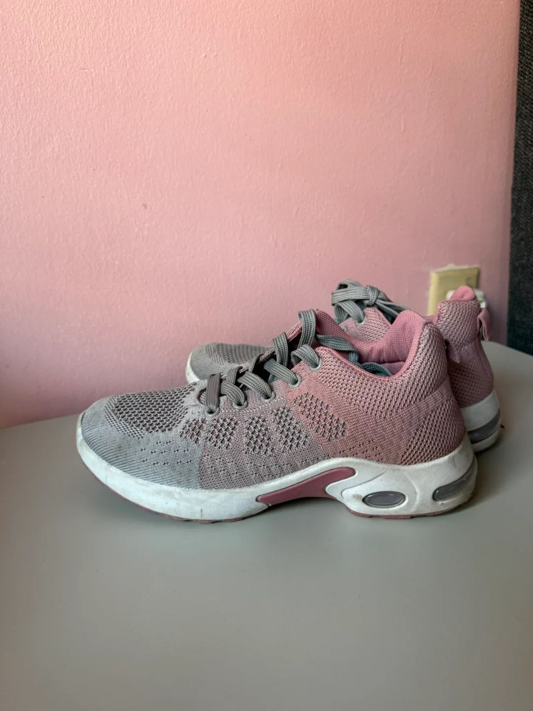 Pink & Grey Running Shoes - Size 7 thumbnail