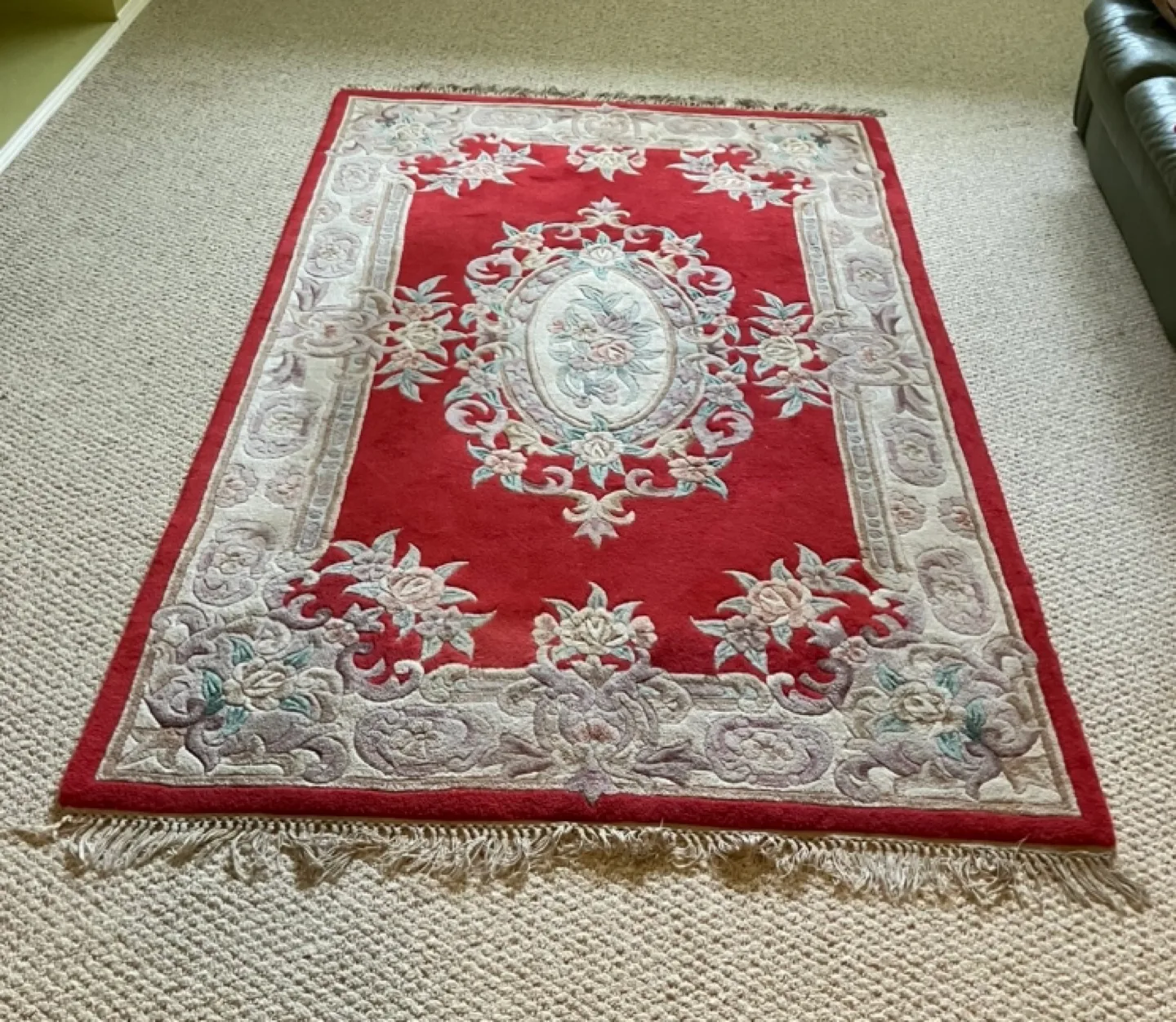 Red Floral Area Rug thumbnail