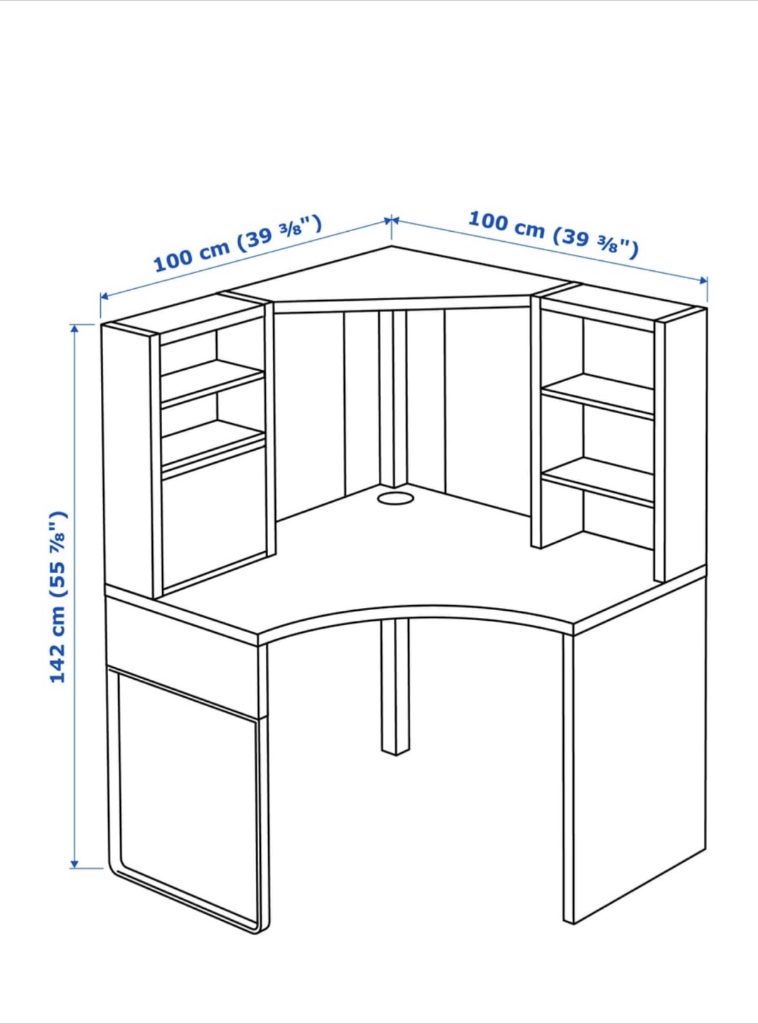 IKEA Corner Desk with Hutch - White - photo 2