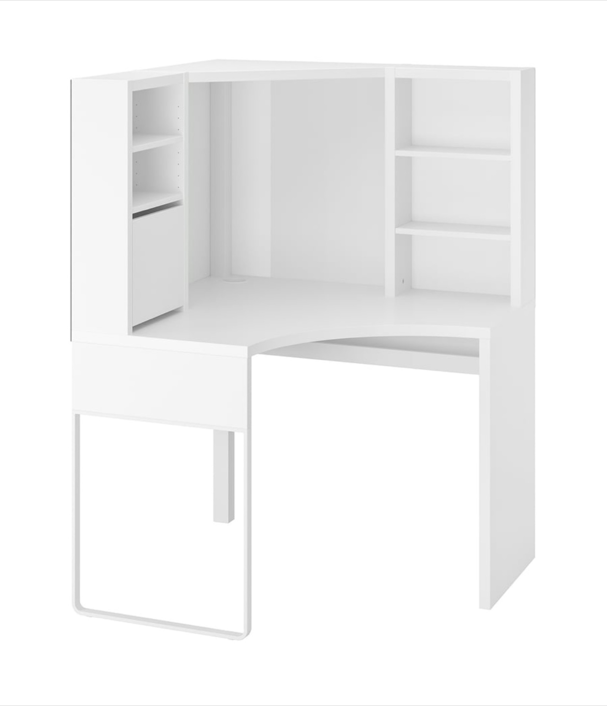 IKEA Corner Desk with Hutch - White