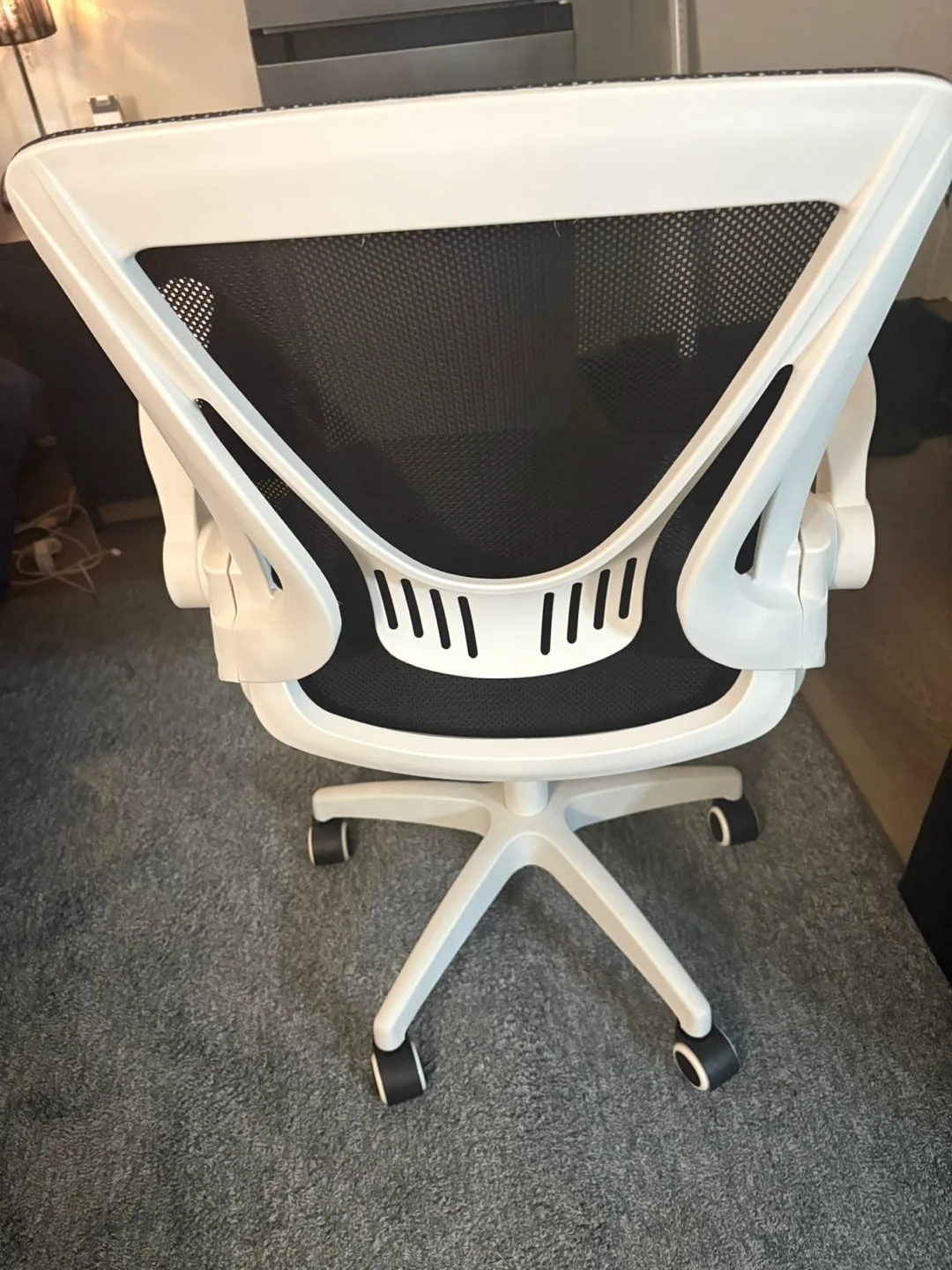 Office Chair - White Frame, Black Mesh