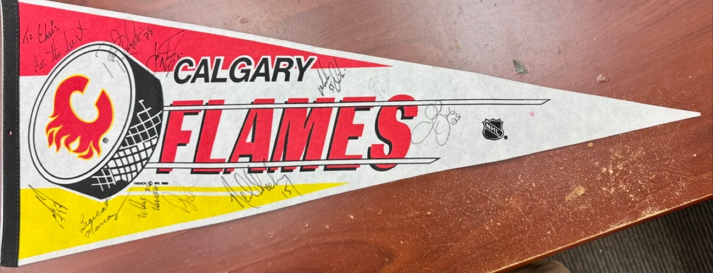 Calgary Flames and alumni Signed Pennant thumbnail