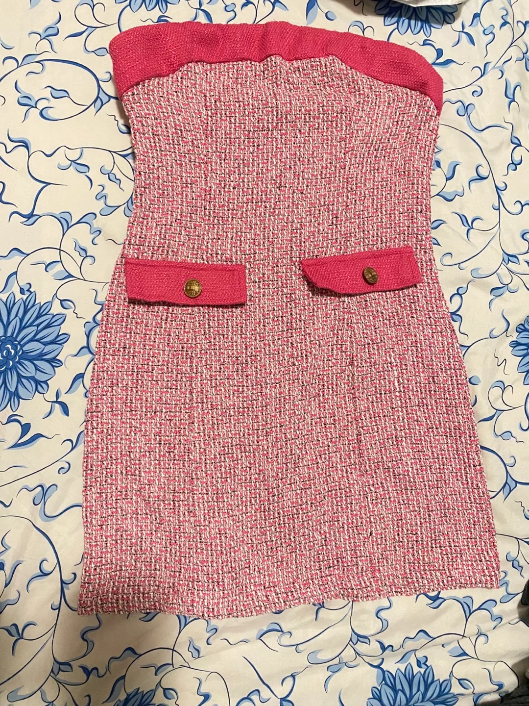 Shein Pink Tweed Mini Dress thumbnail