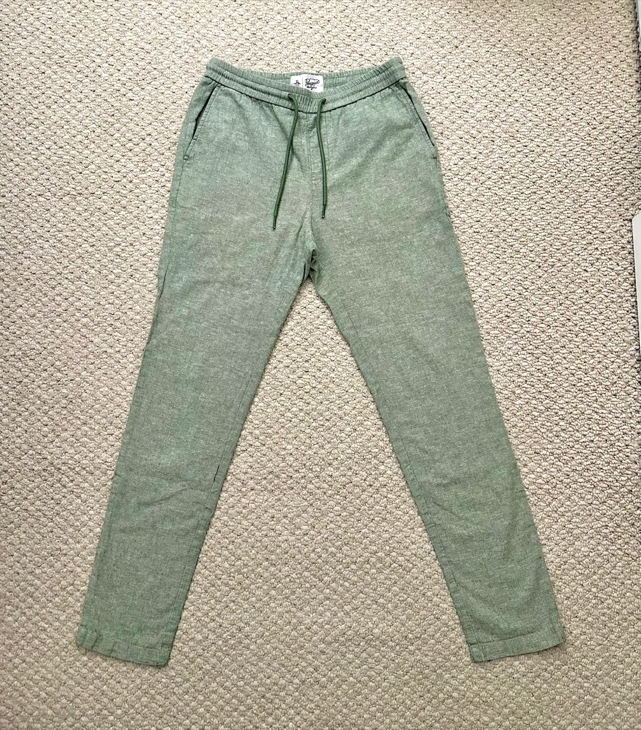 Men’s Penguin green linen pants thumbnail