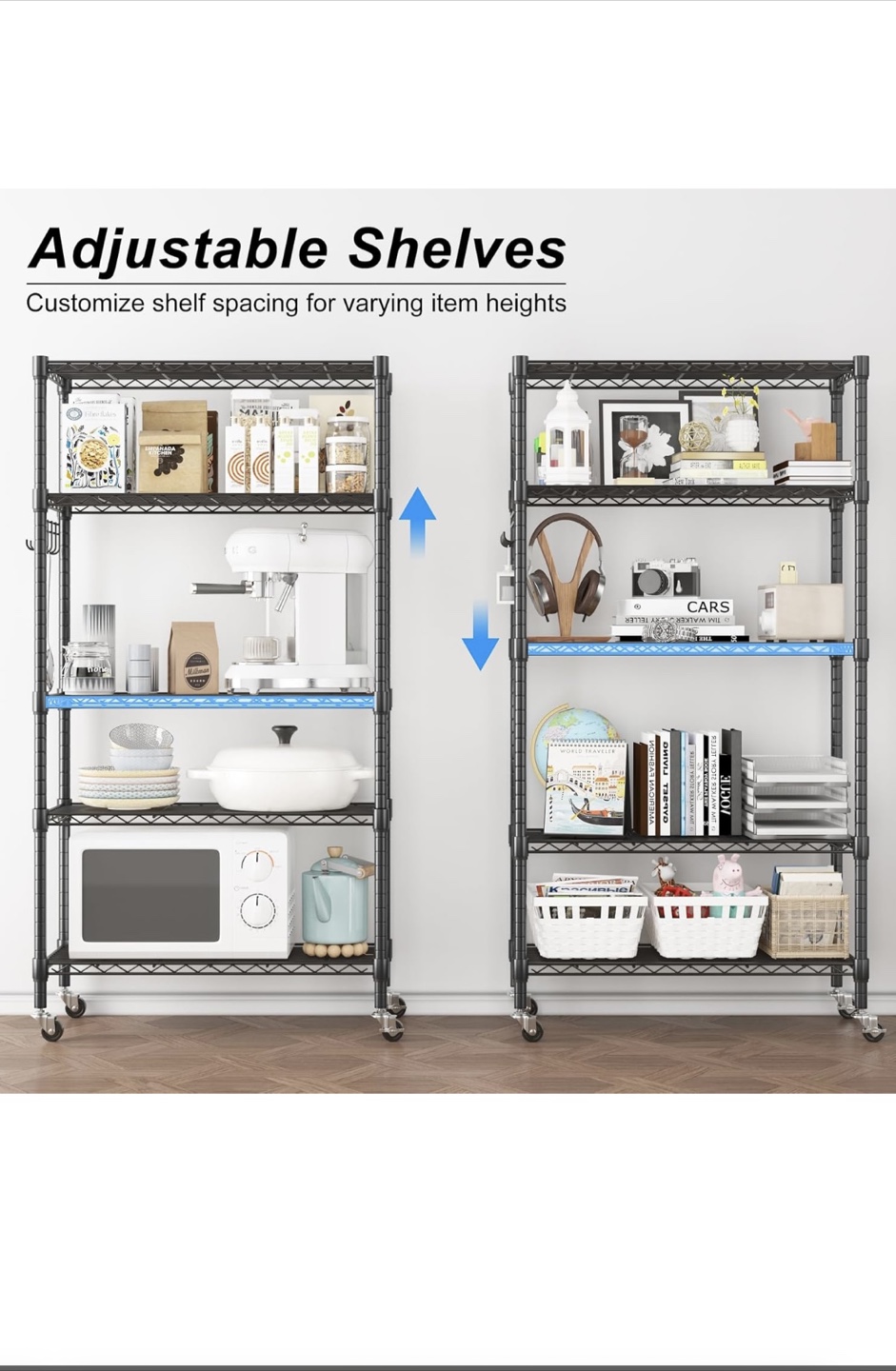 Brand New: Adjustable 5-Tier Metal Wire Shelving Unit - photo 4