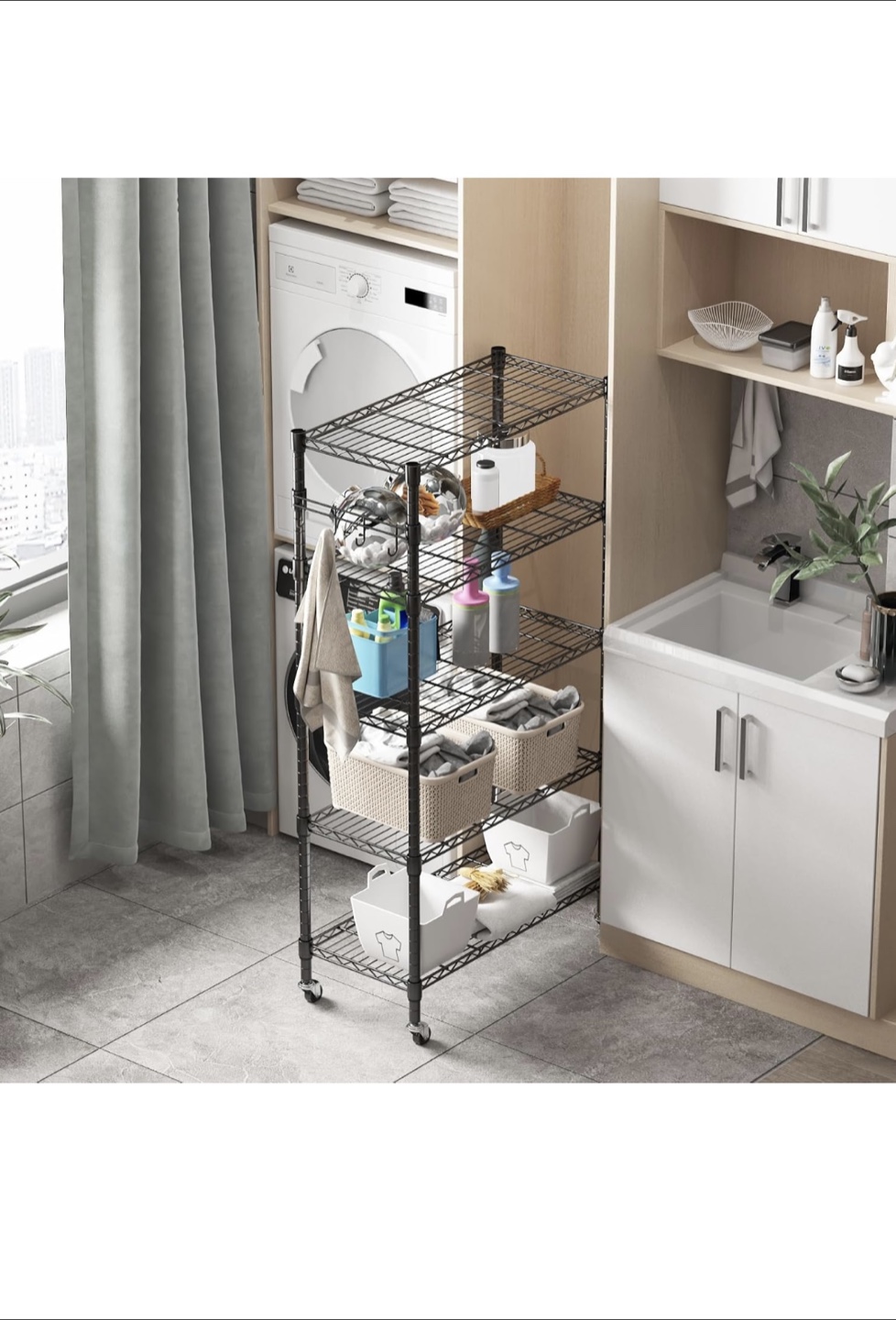Brand New: Adjustable 5-Tier Metal Wire Shelving Unit - photo 5