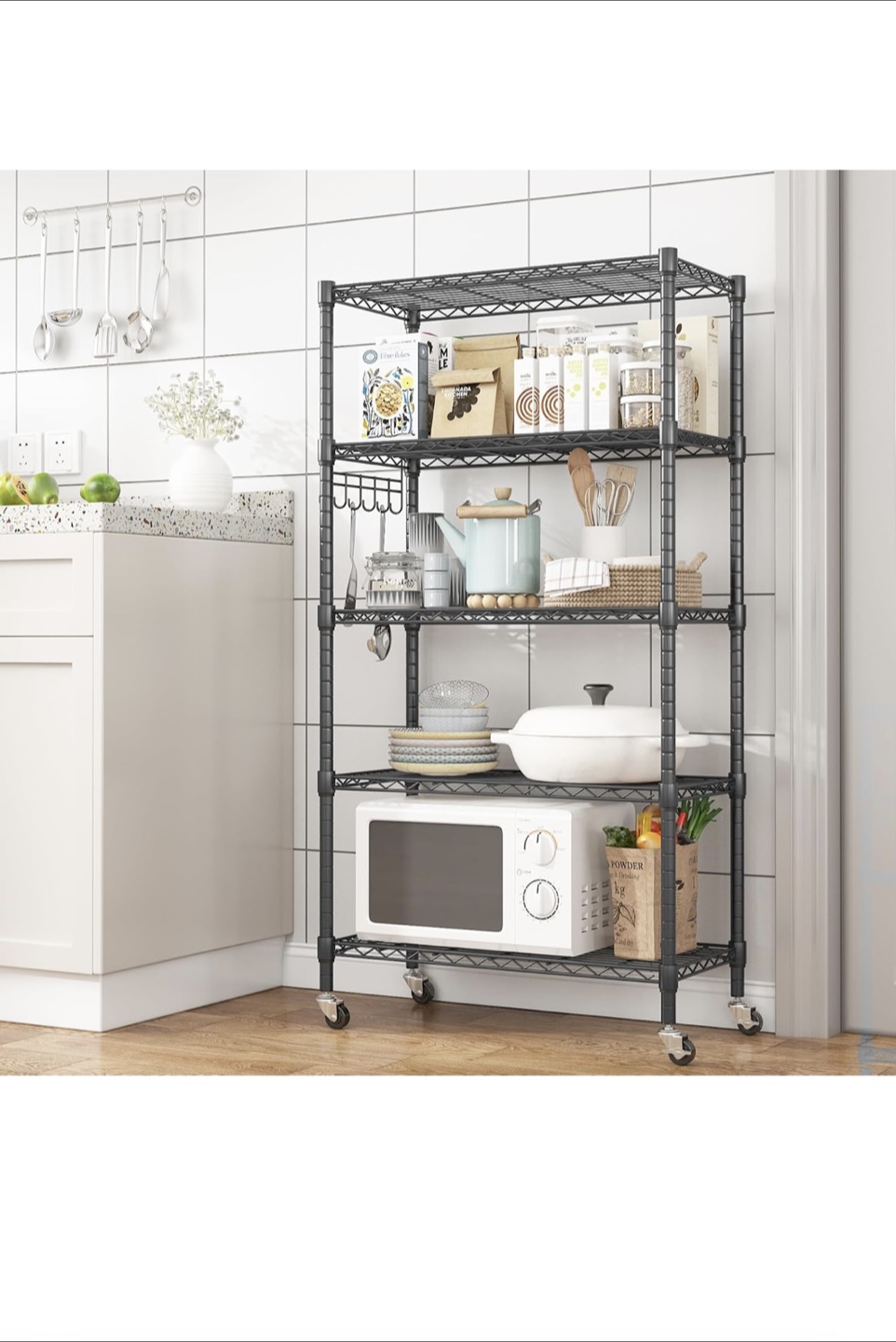 Brand New: Adjustable 5-Tier Metal Wire Shelving Unit - photo 2