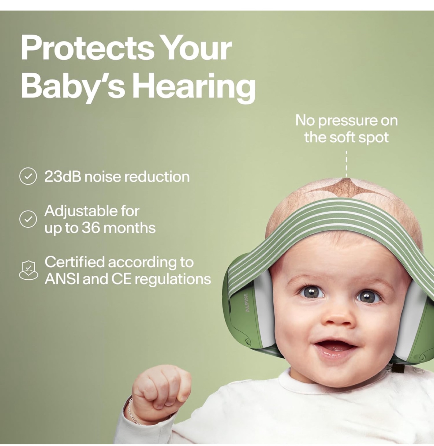 Alpine Muffy Baby Hearing Protection - Green - photo 2