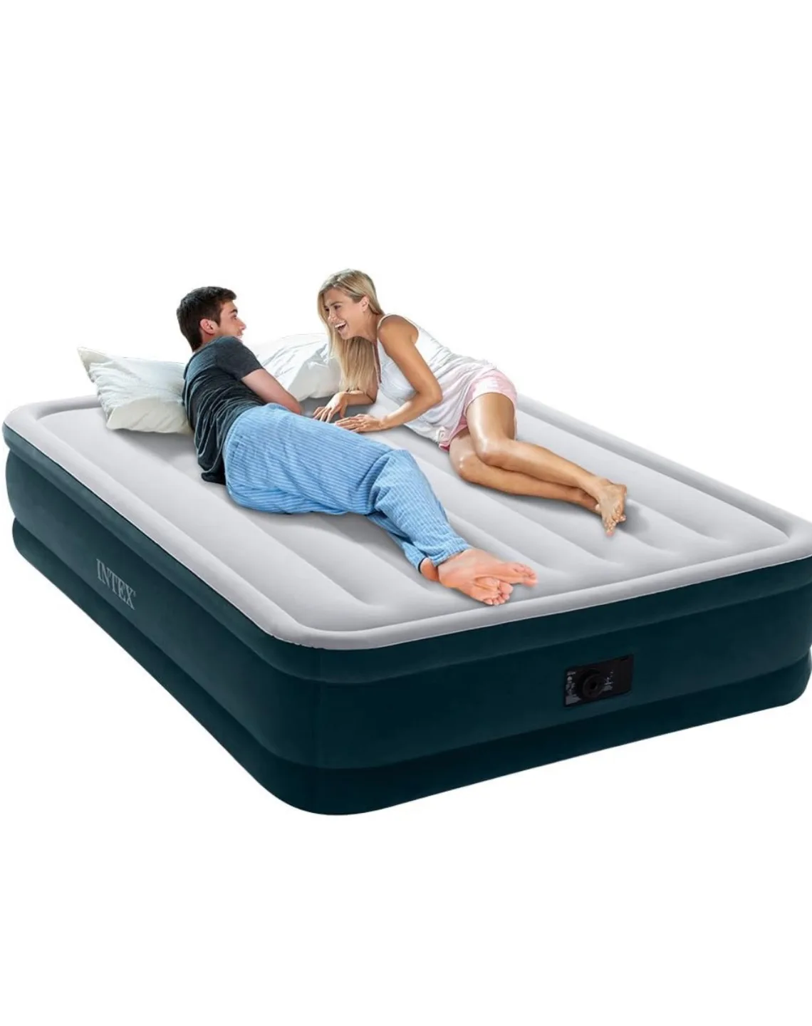 Intex Airbed with Built-In Electric Pump, Queen - Like New! thumbnail