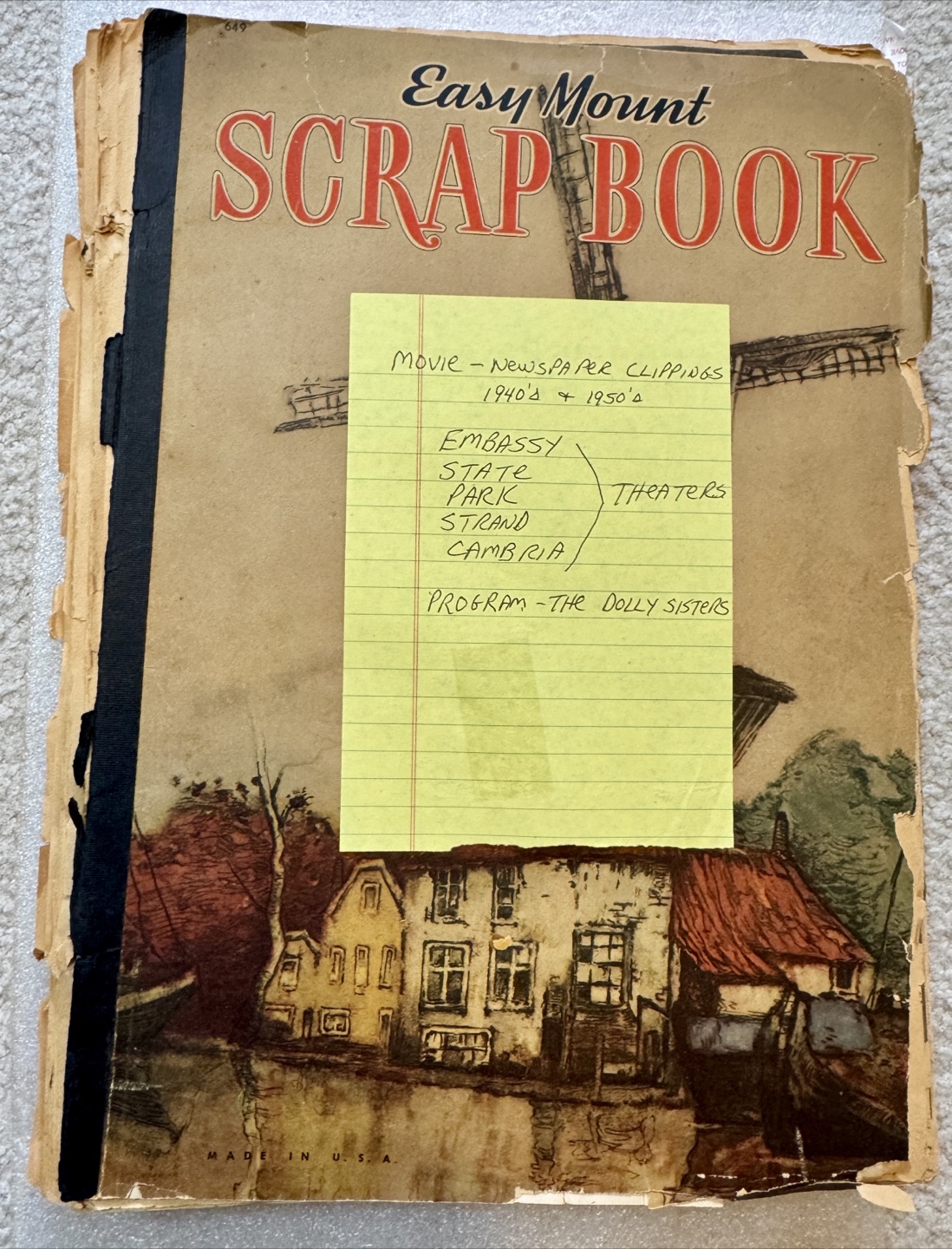 Vintage Easy Mount Scrapbook - 1940s/50s Clippings