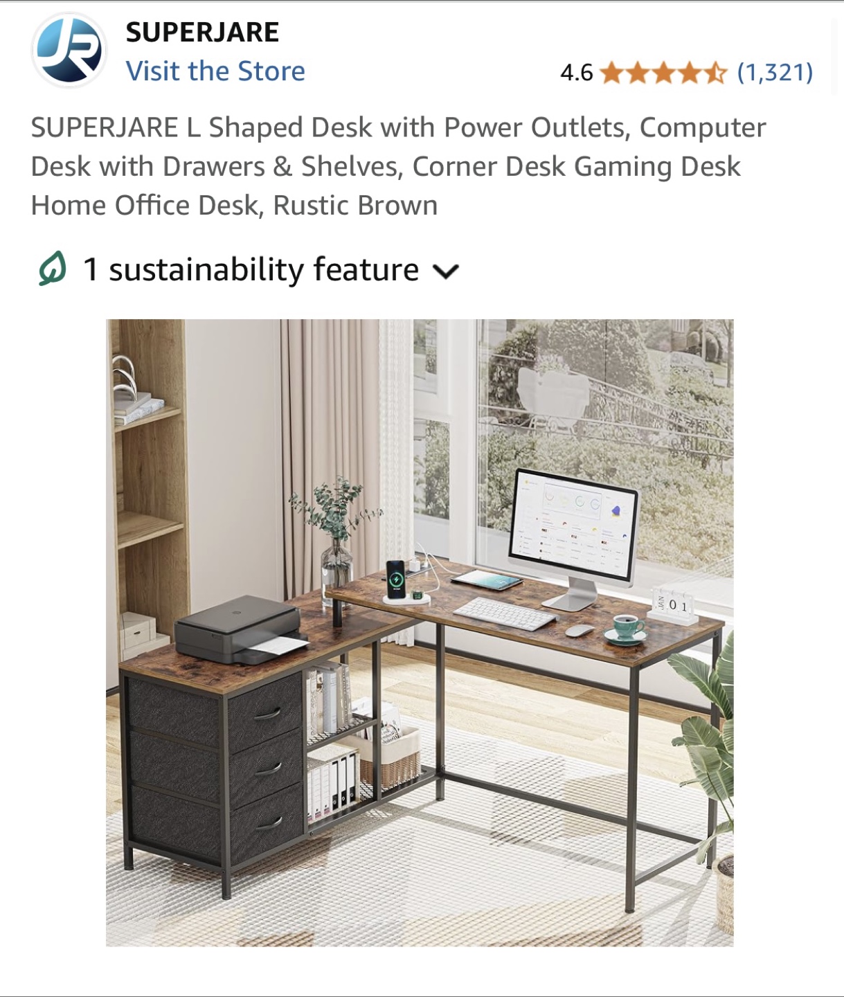 Shaped Desk with Power Outlets - photo 4