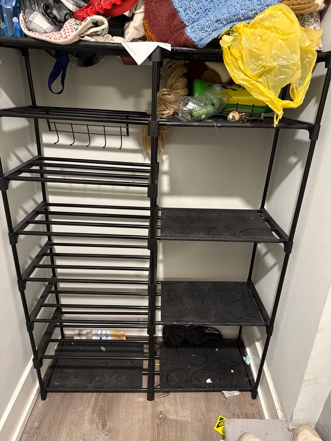 Black Metal Closet Shelf Organizer thumbnail