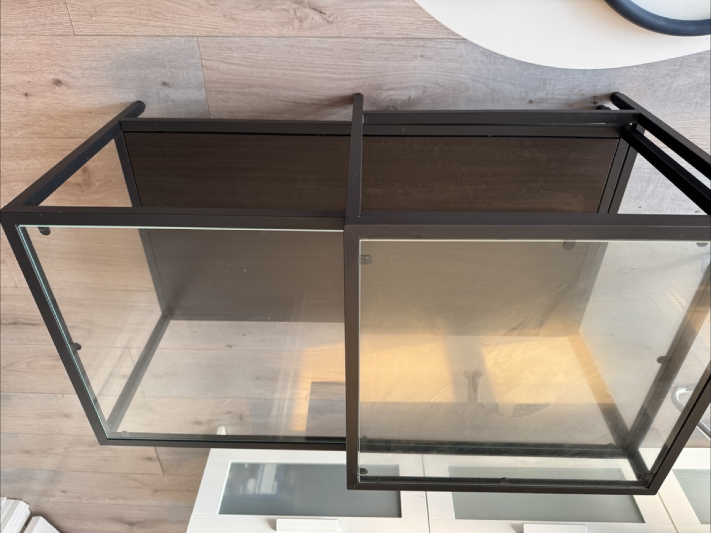 Glass Top Coffee Table with Shelf - photo 2