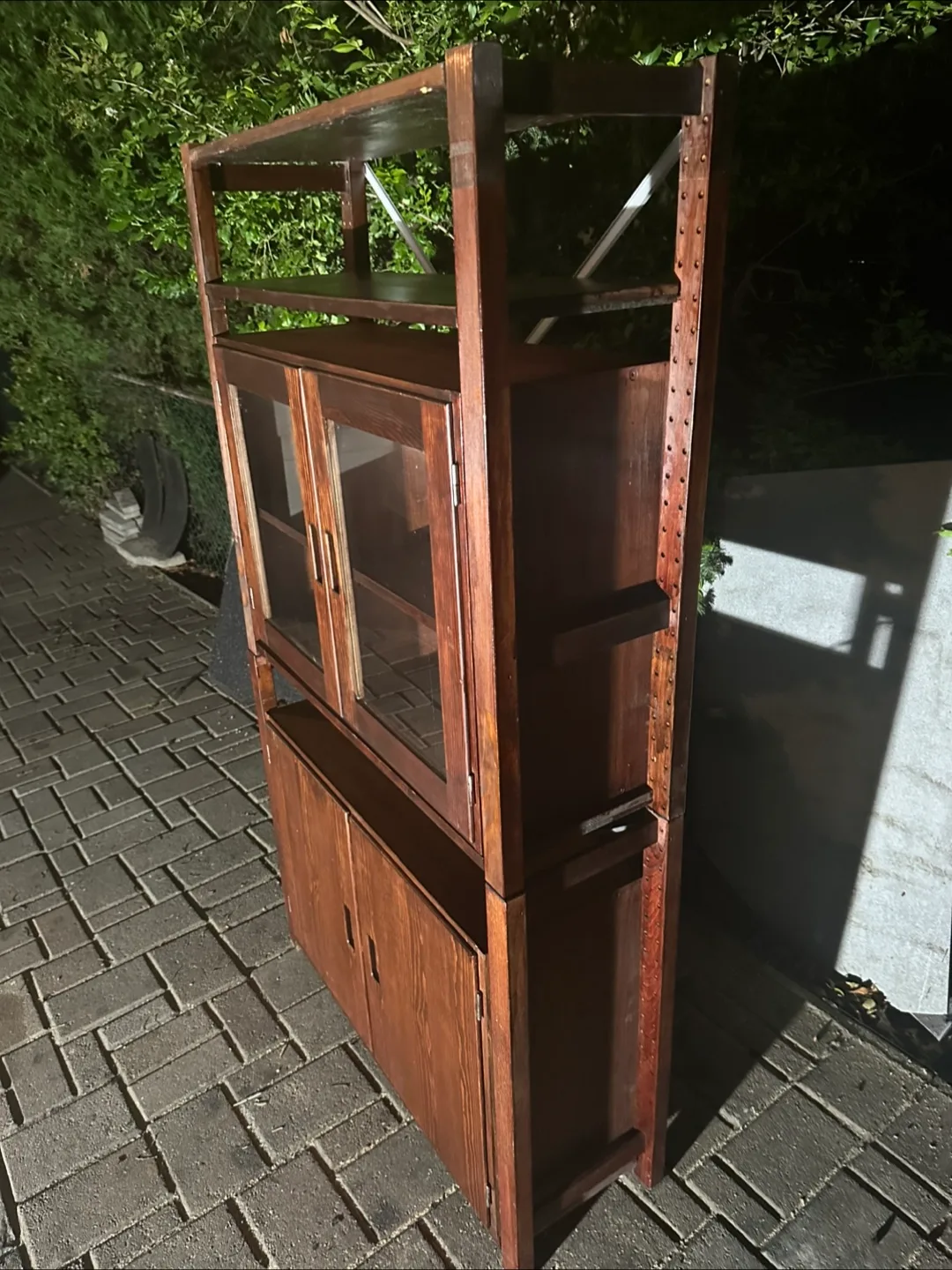 Handmade Unique Wooden Display Cabinet with Glass Doors thumbnail