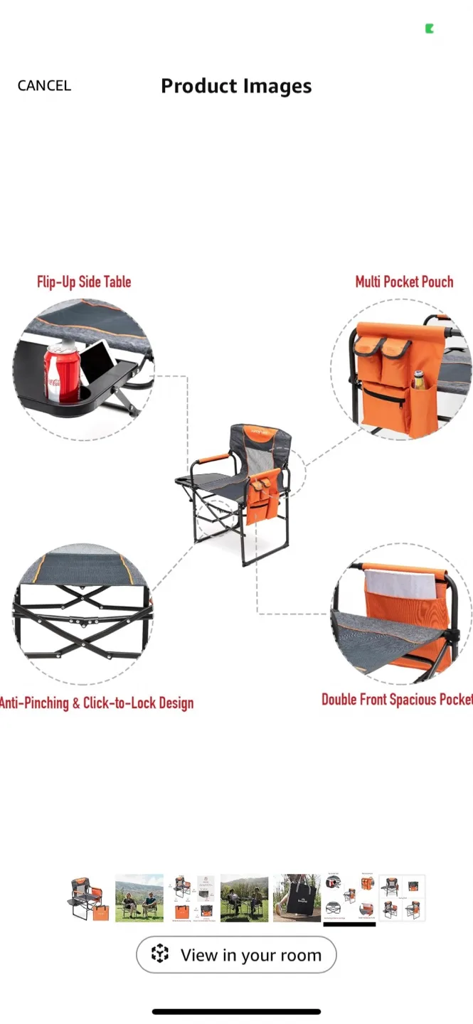 Folding chair with side table image indicator(2)
