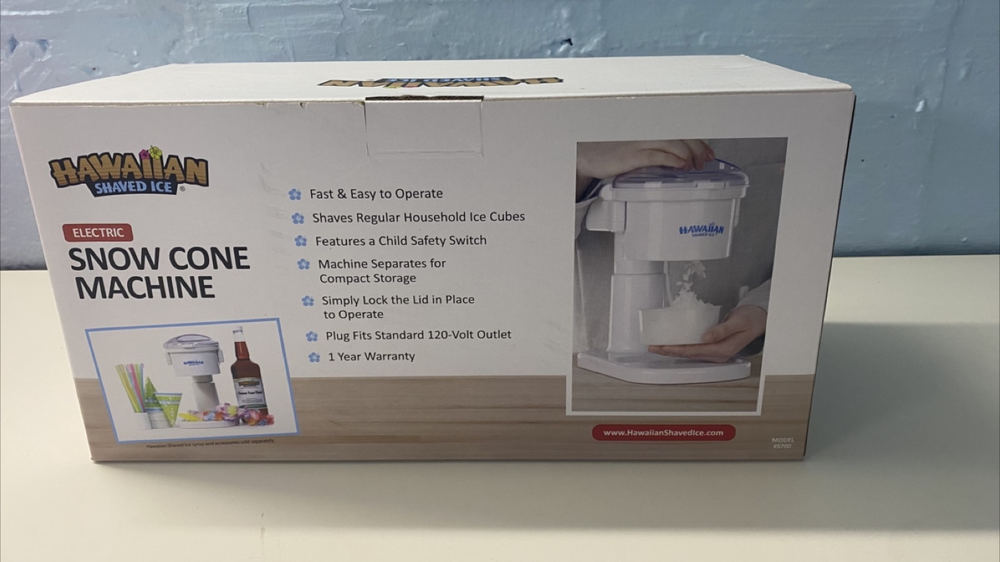 Hawaiian Shaved Ice Electric Snow Cone Machine - NEW! - photo 2