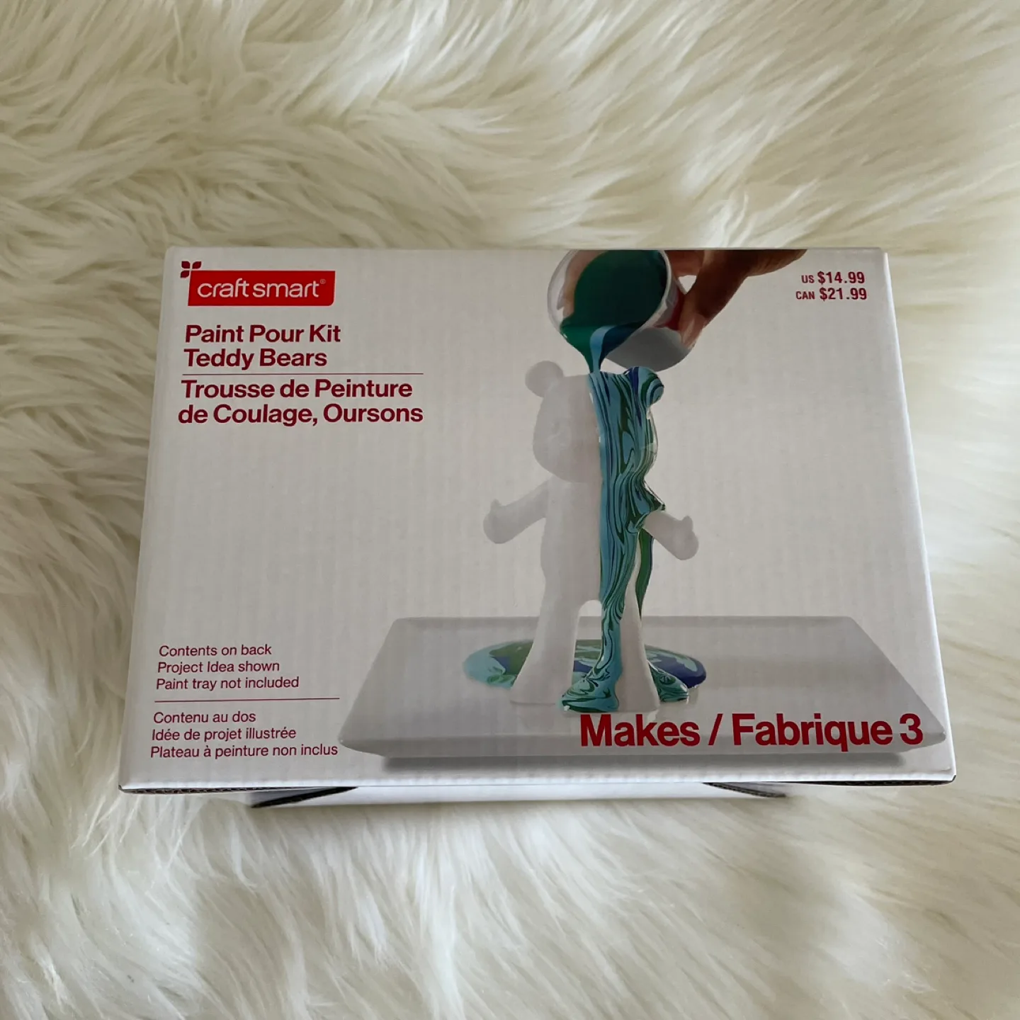 Craft Smart Paint Pour Kit Teddy Bears - New! thumbnail