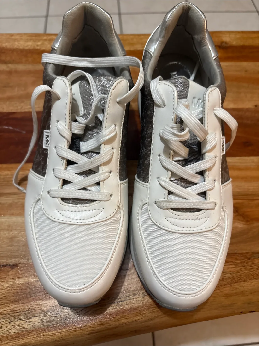 Michael Kors White & Silver Sneakers thumbnail