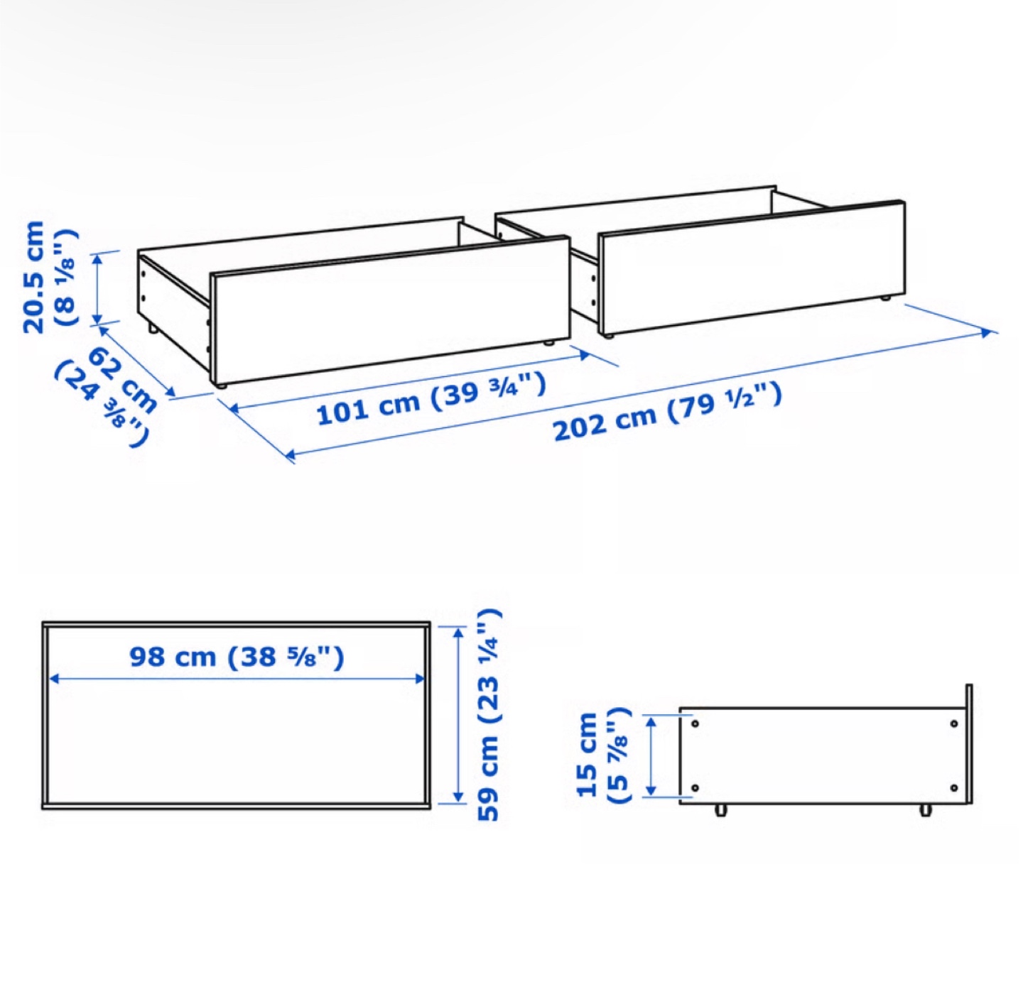 🥕IKEA MALM under Bed Storage drawers - photo 4