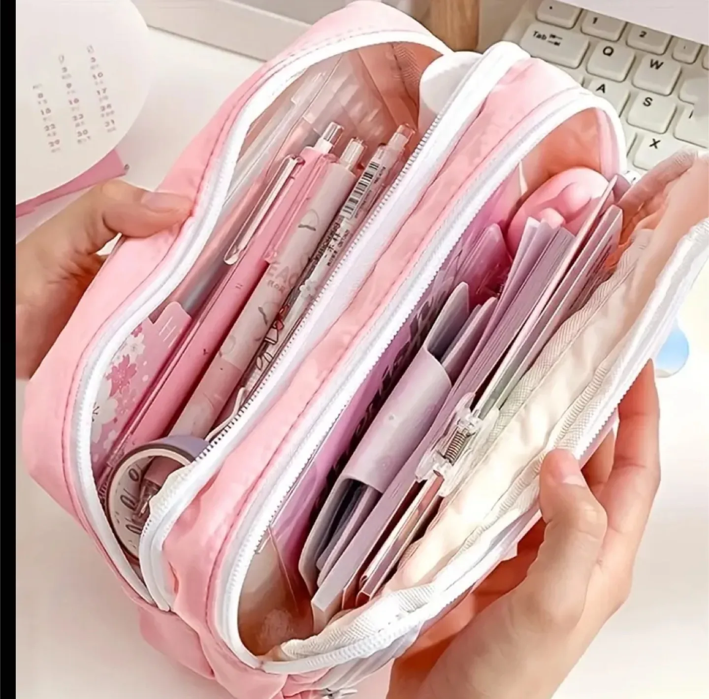 Pink Multi-Layer Pencil Case image indicator(4)